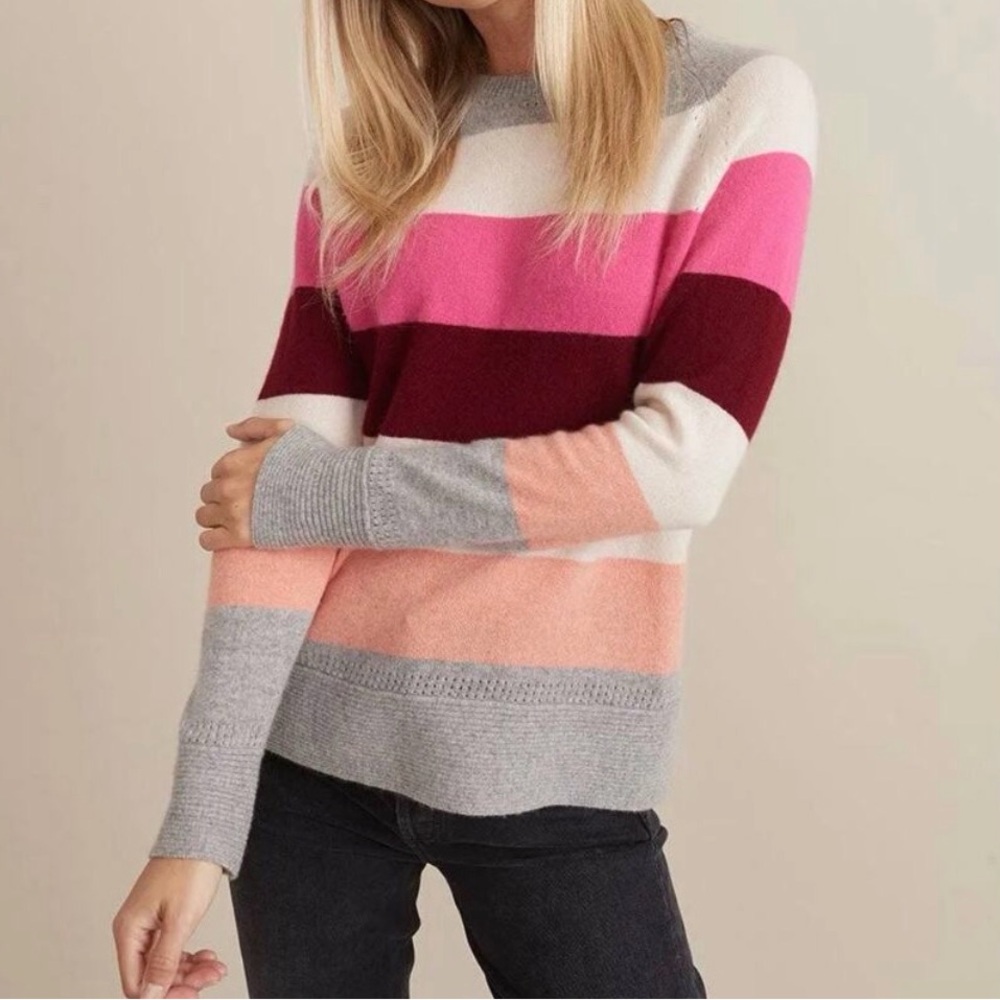Marine Layer Maya Striped Cashmere Sweater Sz M $298 Like New